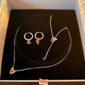 Pandora Two-tone Freehand Necklace and Earrings Set